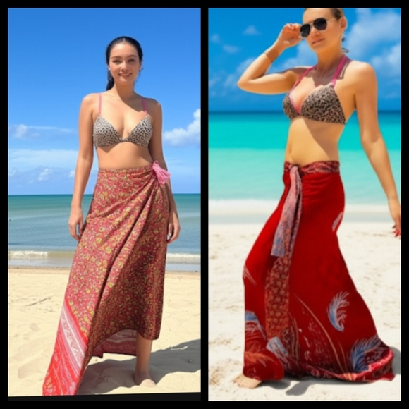 Reversible TRUE Wrap Around Skirt Boho Bohemian Style S M L● - Picture 4 of 8